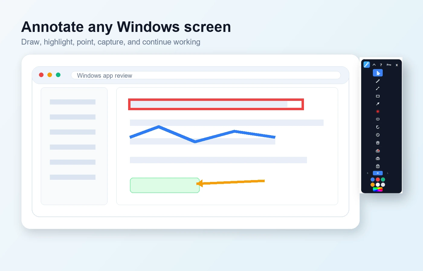 Screen annotation tool drawing over a Windows desktop